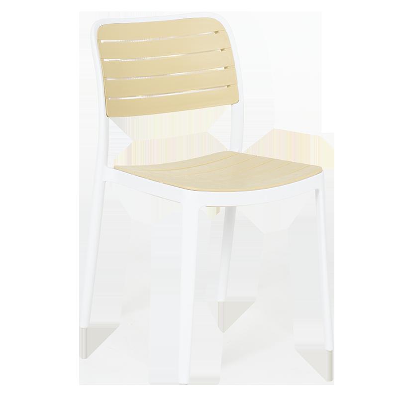 Градински стол RABAT - жълт-бял