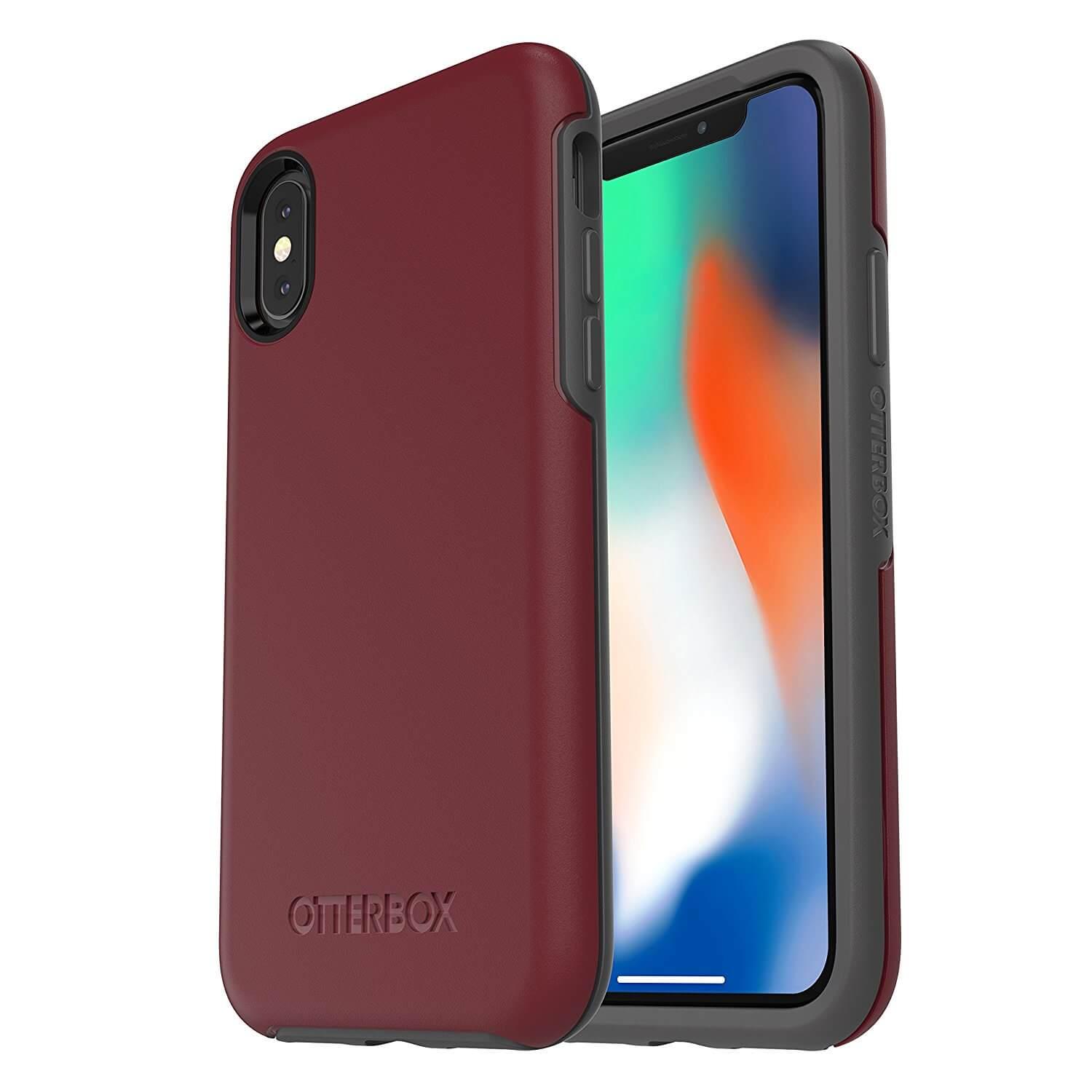 Хибриден кейс с висока защита за iPhone XS, iPhone X - Otterbox Symmetry Series Case (червен) | JAR Computers Хибриден кейс с висока защита за iPhone XS, iPhone X - Otterbox Symmetry Series Case (червен)