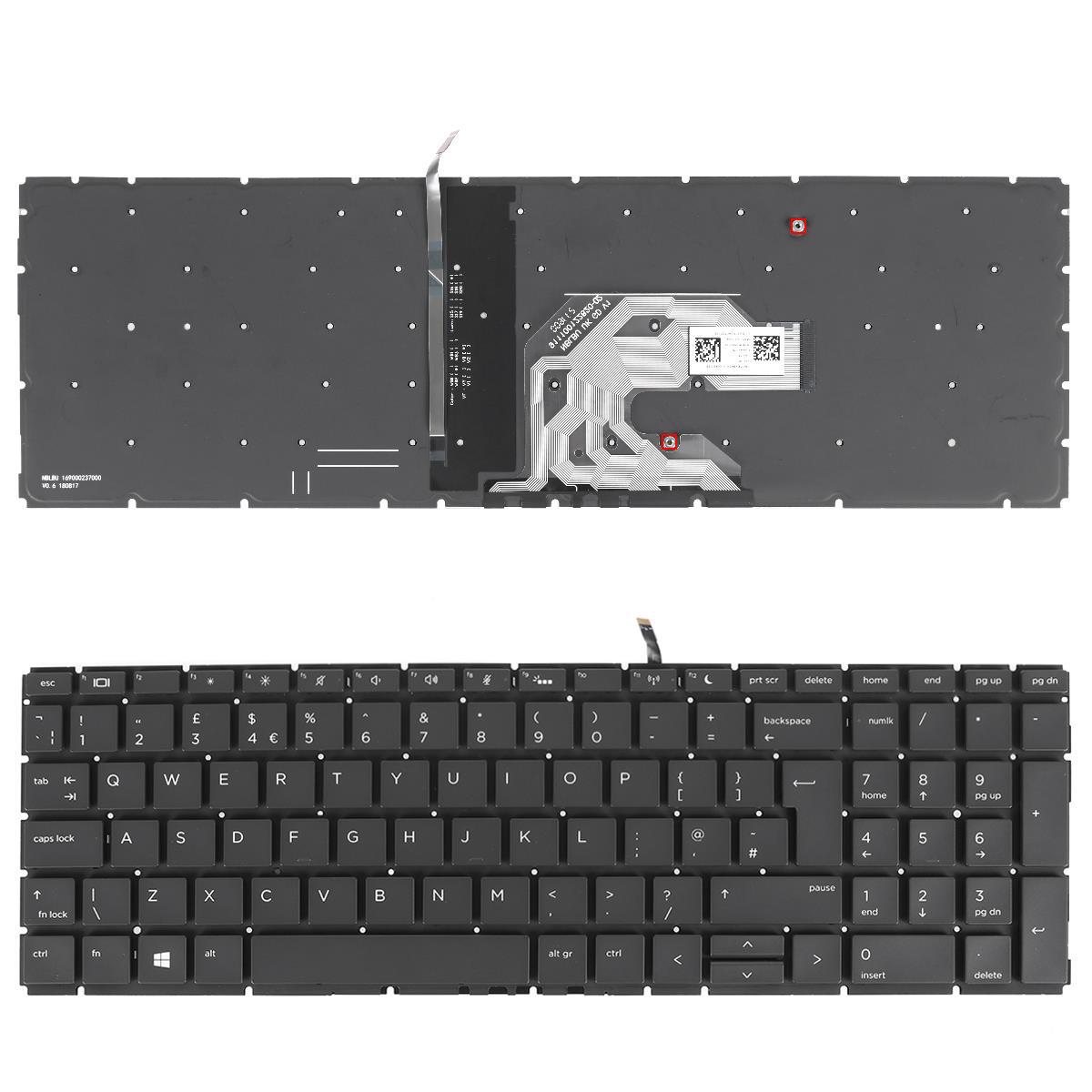Клавиатура за лаптоп HP ProBook 450 G6 455 G6 450 G7 Черна Без Рамка (Голям Ентър) с Подсветка | JAR Computers Клавиатура за лаптоп HP ProBook 450 G6 455 G6 450 G7 Черна Без Рамка (Голям Ентър) с Подсветка