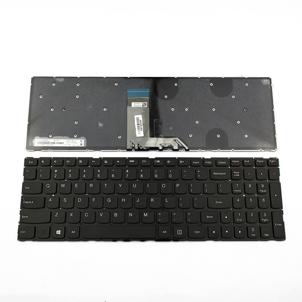 Клавиатура за лаптоп Lenovo IdeaPad 700-15 700-15ISK Черна Без Рамка (Малък Ентър) / Black Without Frame US