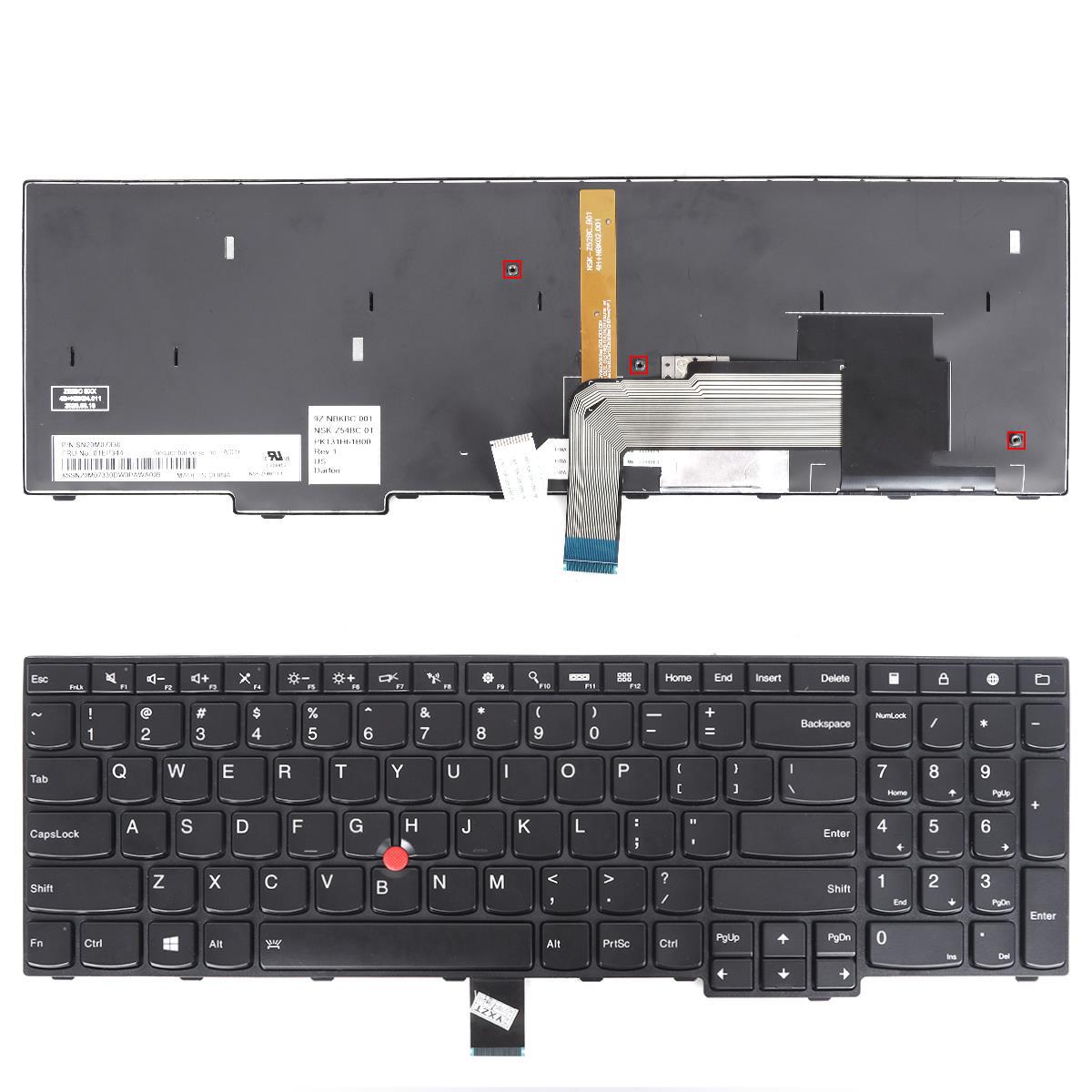 Клавиатура за лаптоп Lenovo ThinkPad E555 E550 E550c E560 E560c E565 Черна с Черна Рамка и Point stick - с Подсветка | JAR Computers Клавиатура за лаптоп Lenovo ThinkPad E555 E550 E550c E560 E560c E565 Черна с Черна Рамка и Point stick - с Подсветка