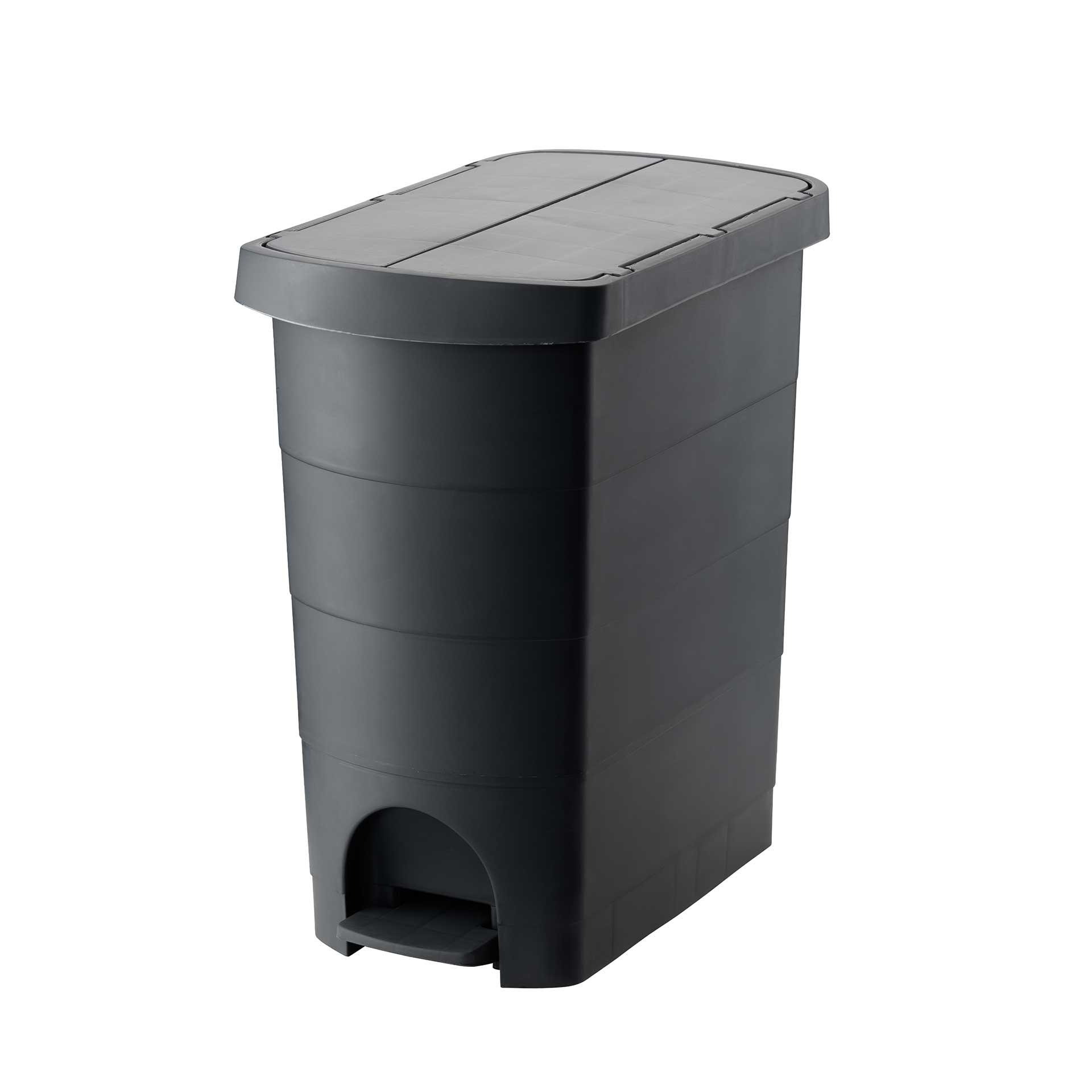 Planet Кош за отпадъци Pelican Slim, с педал, 60 L, черен