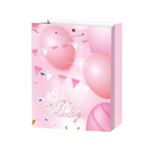 Подаръчна торбичка Happy Birthday, 26 х 32 х 10 cm, розова | JAR Computers Подаръчна торбичка Happy Birthday, 26 х 32 х 10 cm, розова
