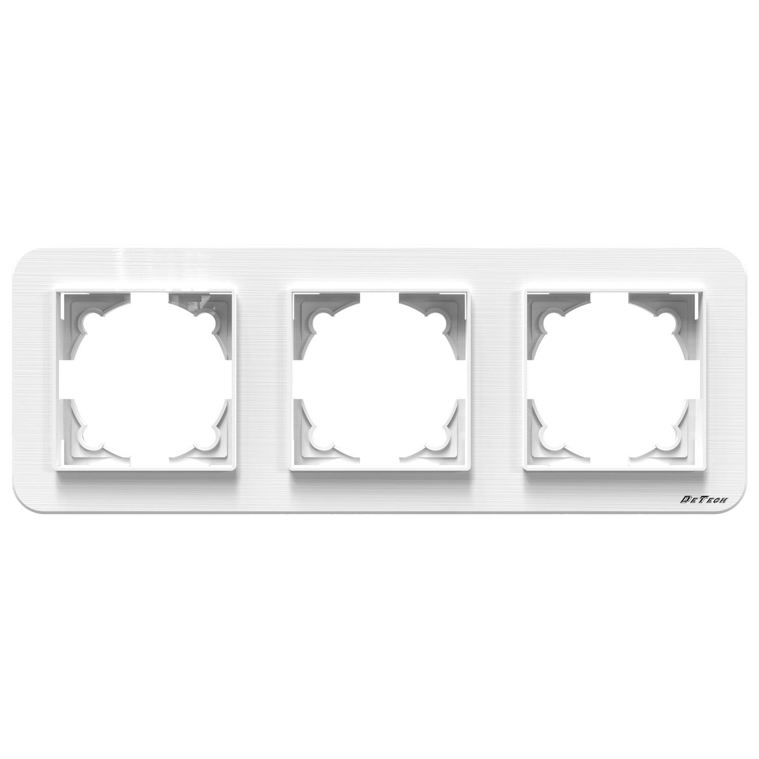 Тройна рамка DeTech DE-9223-83, Хоризонтална, За вграждане, 222x80, Бял - 75040 | JAR Computers Тройна рамка DeTech DE-9223-83, Хоризонтална, За вграждане, 222x80, Бял - 75040