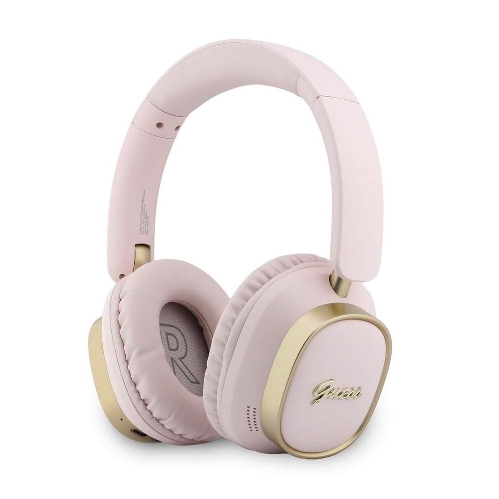 Безжични блутут слушалки с микрофон за мобилни устройства - Guess Rectangle Metal Script Logo ENC Wireless Over-Ear Headphone (розов) | JAR Computers Безжични блутут слушалки с микрофон за мобилни устройства - Guess Rectangle Metal Script Logo ENC Wireless Over-Ear Headphone (розов)