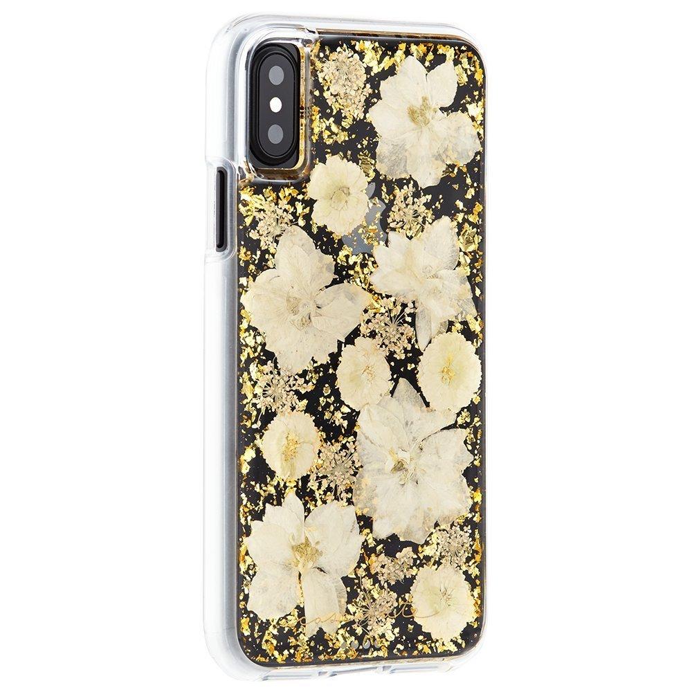 Дизайнерски кейс с истински цветя и с висока защита за iPhone XS, iPhone X - CaseMate Karat Petals Case (златист) | JAR Computers Дизайнерски кейс с истински цветя и с висока защита за iPhone XS, iPhone X - CaseMate Karat Petals Case (златист)