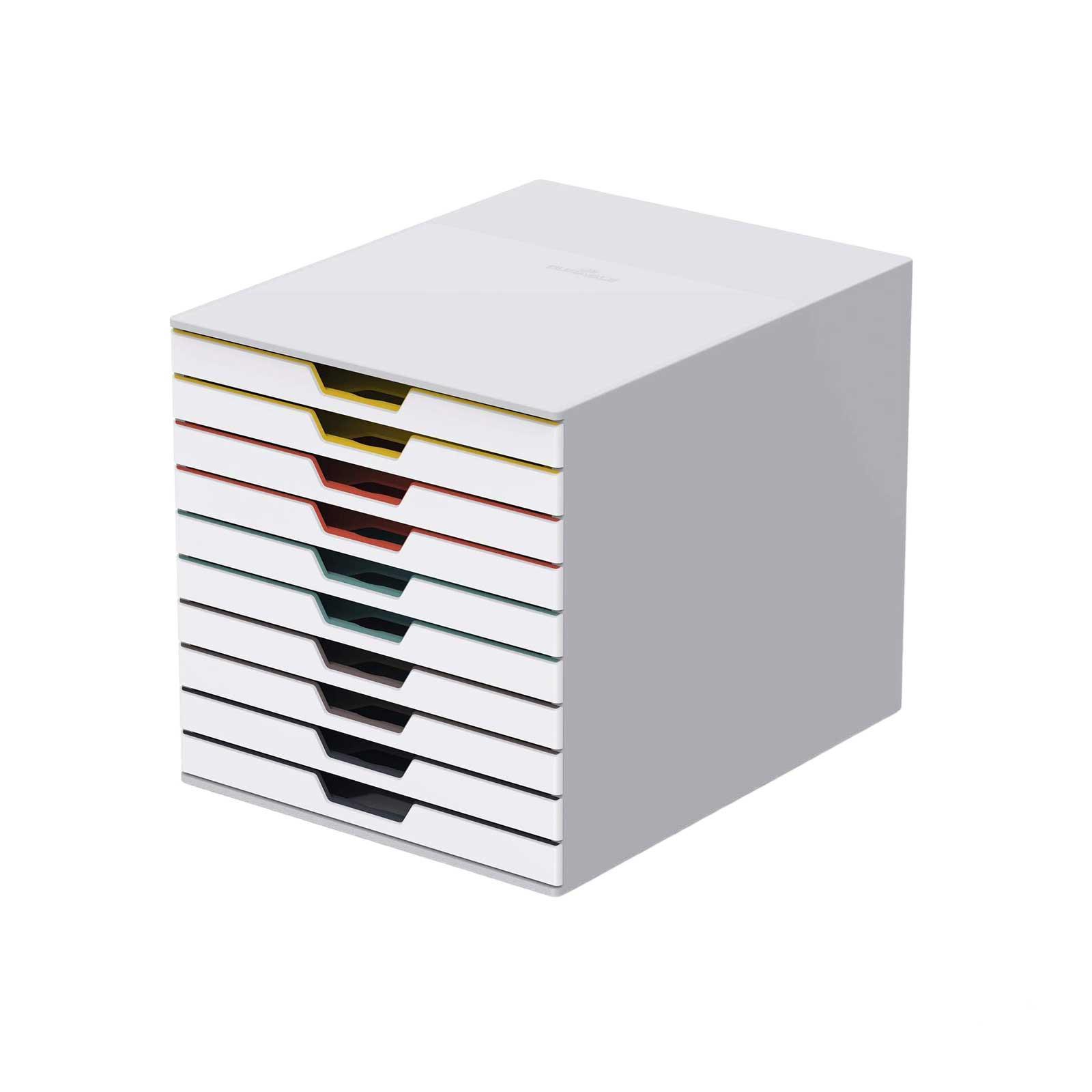 Durable Бокс за документи Varicolor, с 10 чекмеджета ,бял | JAR Computers Durable Бокс за документи Varicolor, с 10 чекмеджета ,бял
