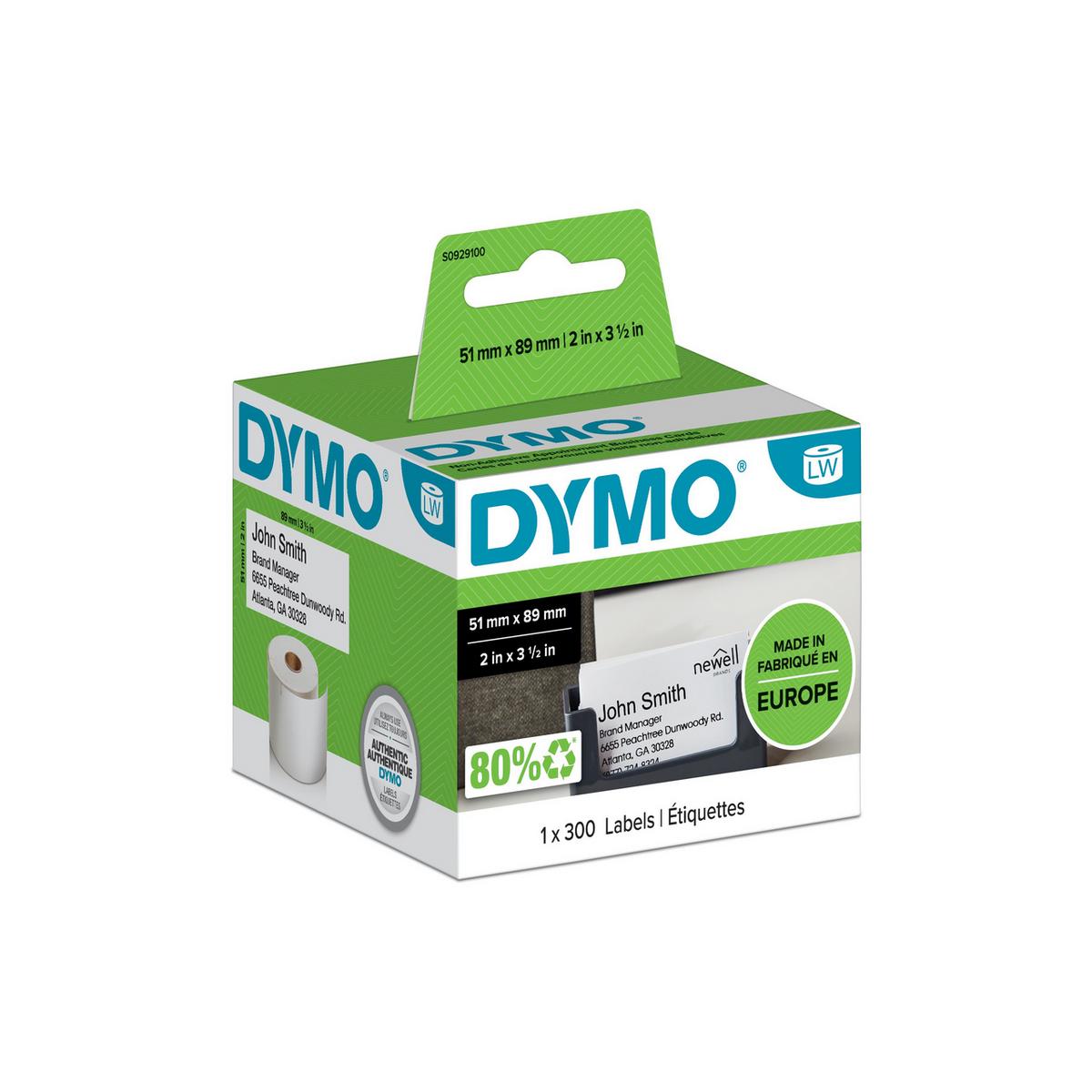 Картички за срещи за етикетни принтери Dymo Label LabelWriter 300 / S0929100 - White - PN S0929100 | JAR Computers Картички за срещи за етикетни принтери Dymo Label LabelWriter 300 / S0929100 - White - PN S0929100