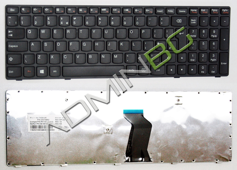 Клавиатура за лаптоп Lenovo IdeaPad G500 G505 G510 Black Frame Black / Черна с Черна Рамка | JAR Computers Клавиатура за лаптоп Lenovo IdeaPad G500 G505 G510 Black Frame Black / Черна с Черна Рамка