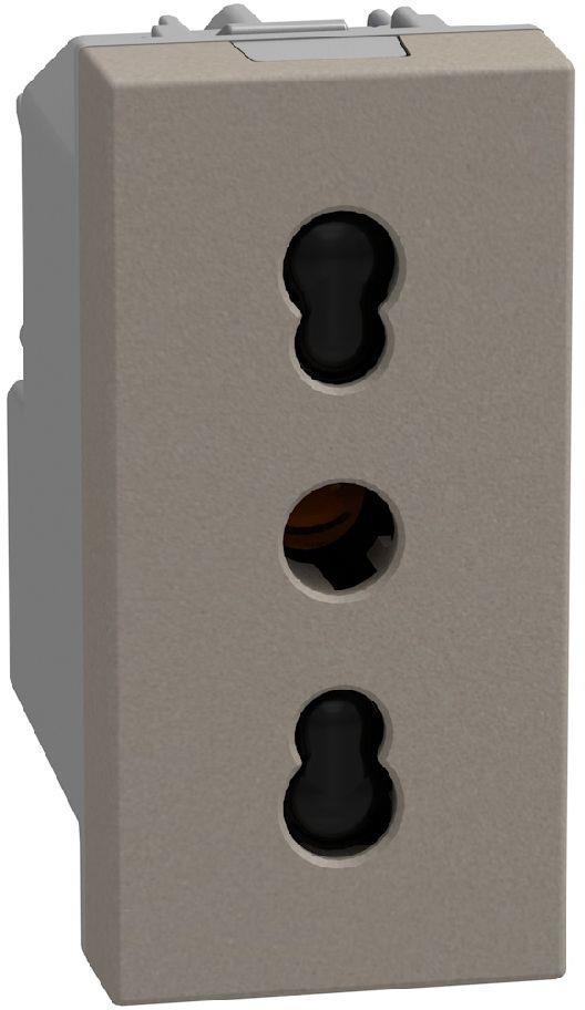 Контакт ИТАЛИАНСКИ стандарт 2P+Е 16A с детска защита 1 мод. цвят Камък Light Now Bticino | JAR Computers Контакт ИТАЛИАНСКИ стандарт 2P+Е 16A с детска защита 1 мод. цвят Камък Light Now Bticino