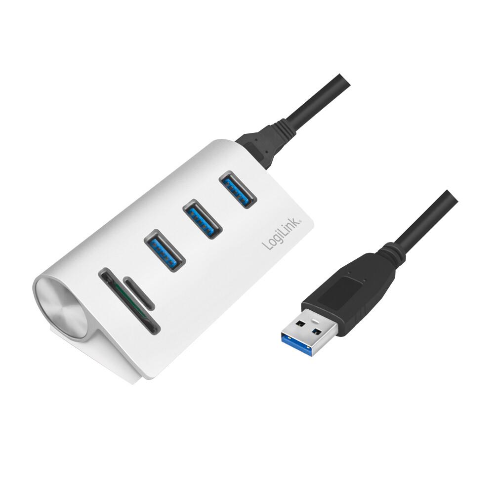 LogiLink CR0045 интерфейсен хъб USB 3.2 Gen 1 (3.1 Gen 1) Type-A 5000 Мбит/с Сребърен | JAR Computers LogiLink CR0045 интерфейсен хъб USB 3.2 Gen 1 (3.1 Gen 1) Type-A 5000 Мбит/с Сребърен