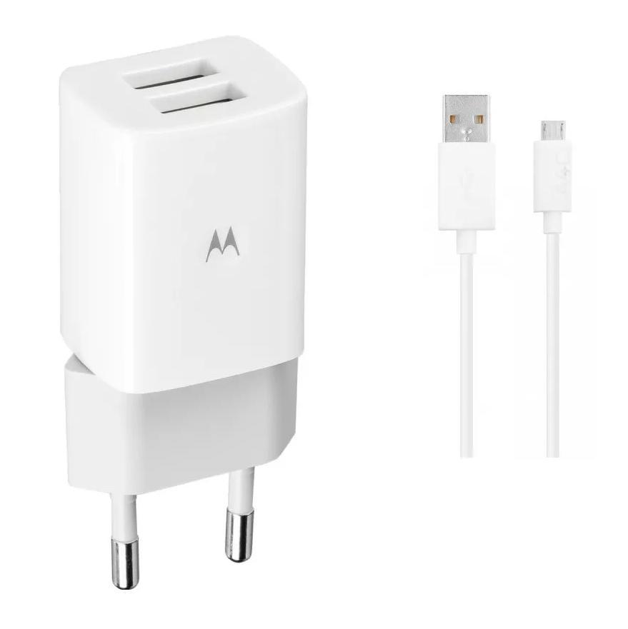 Оригинално захранване с 2xUSB и MicroUSB кабел - Motorola Duo Rapid Charger ASM6WCHGR (бял) | JAR Computers Оригинално захранване с 2xUSB и MicroUSB кабел - Motorola Duo Rapid Charger ASM6WCHGR (бял)