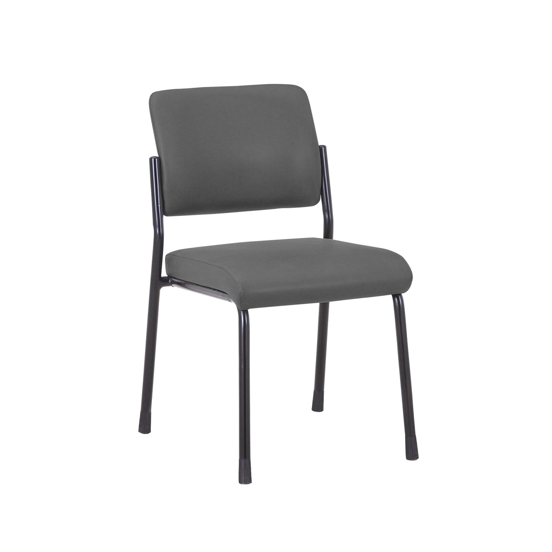 Посетителски стол RFG Solid M, екокожа, метална основа, до 150 kg, сив