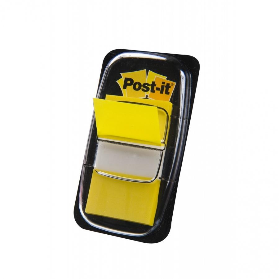 Самозалепващи индекси с диспенсър Post-it, PVC, 25х43 мм, 50 л., жълти | JAR Computers Самозалепващи индекси с диспенсър Post-it, PVC, 25х43 мм, 50 л., жълти