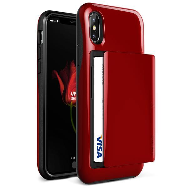 Висок клас хибриден удароустойчив кейс с място за кр. карти за iPhone XS, iPhone X - Verus Damda Glide Case (червен) | JAR Computers Висок клас хибриден удароустойчив кейс с място за кр. карти за iPhone XS, iPhone X - Verus Damda Glide Case (червен)