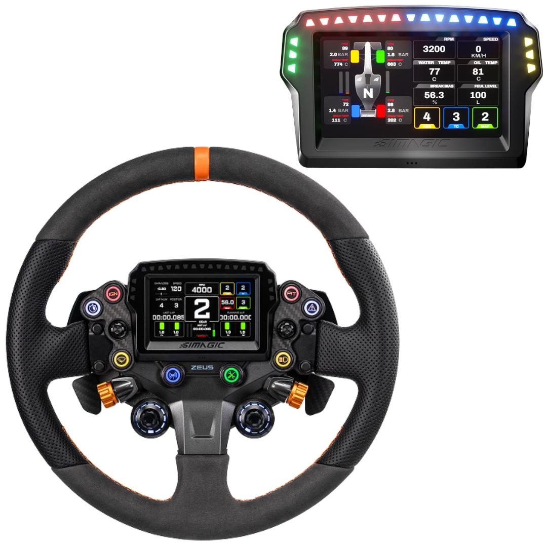 Волан Simagic - Zeus Sport + MagicDash 4, 320 mm, кожен/велурен (PC) | JAR Computers Волан Simagic - Zeus Sport + MagicDash 4, 320 mm, кожен/велурен (PC)