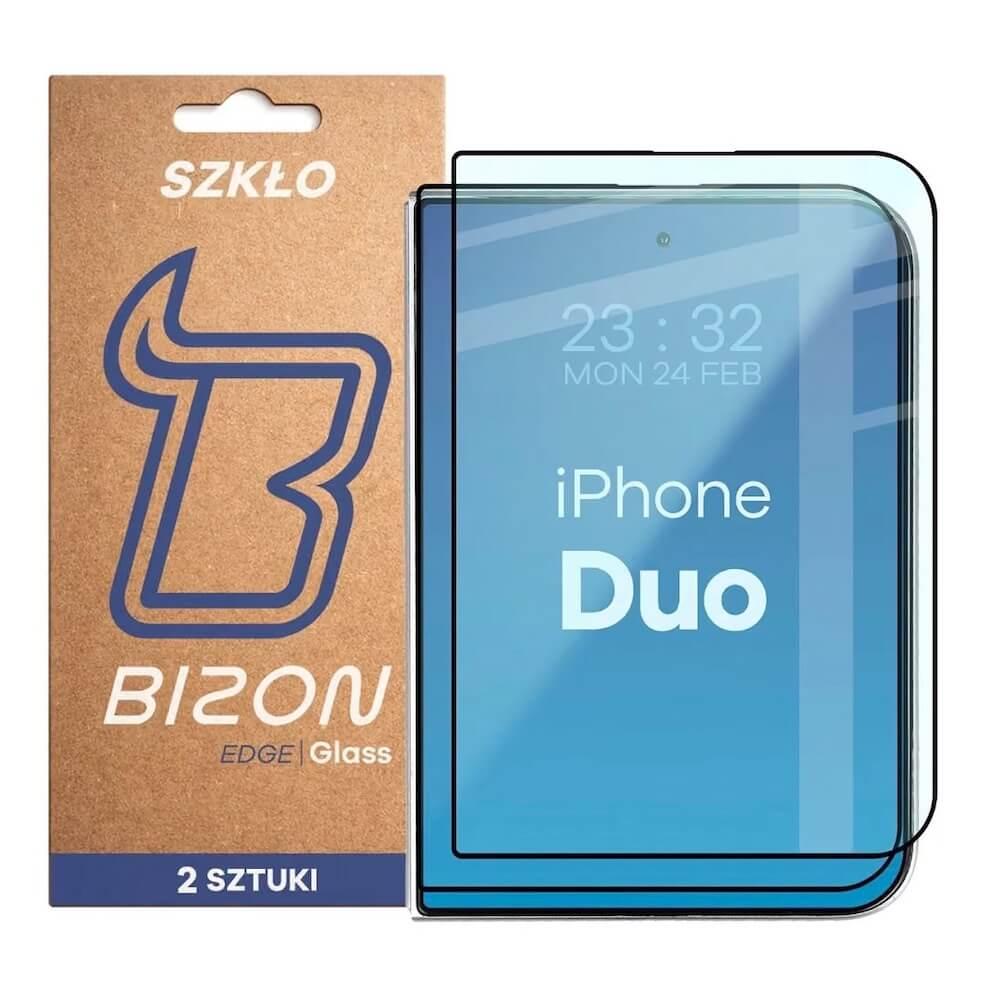 2 броя калено стъклено защитно покритие за външния дисплей на iPhone Duo - Bizon Glass Edge Apple iPhone Duo 2 pack (outer) (clear-black) | JAR Computers 2 броя калено стъклено защитно покритие за външния дисплей на iPhone Duo - Bizon Glass Edge Apple iPhone Duo 2 pack (outer) (clear-black)