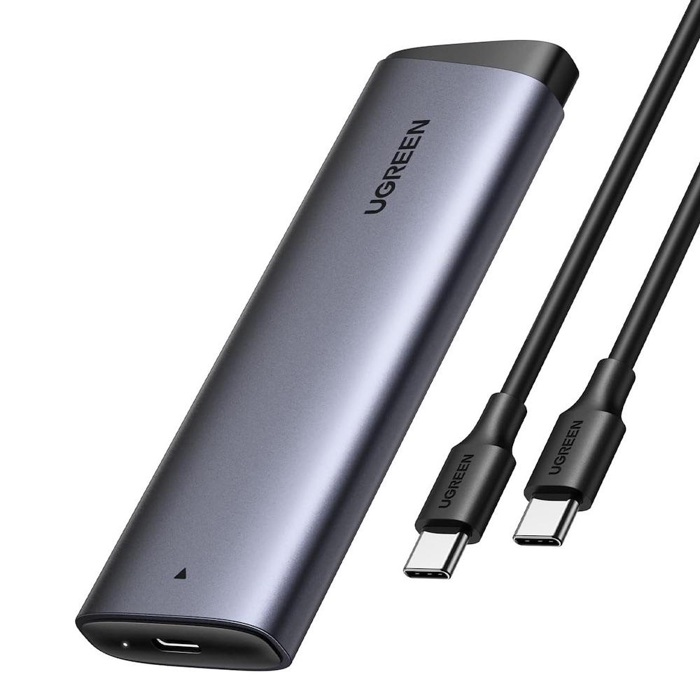 Aлуминиева външна кутия с USB-C за M.2 NVMe SATA SSD дискове - Ugreen USB-C External M.2 NVMe SATA SSD USB 3.2 Gen 2 Enclosure (сив) | JAR Computers Aлуминиева външна кутия с USB-C за M.2 NVMe SATA SSD дискове - Ugreen USB-C External M.2 NVMe SATA SSD USB 3.2 Gen 2 Enclosure (сив)