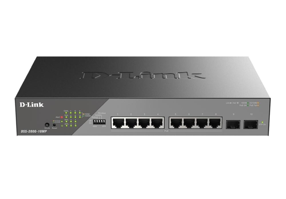 D-Link 10-Port Gigabit Ethernet PoE+ Surveillance Switch | JAR Computers D-Link 10-Port Gigabit Ethernet PoE+ Surveillance Switch