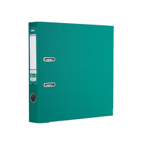 Класьор Deli, РР, A4, 75 мм, метален кант, сменяем етикет, зелен | JAR Computers Класьор Deli, РР, A4, 75 мм, метален кант, сменяем етикет, зелен