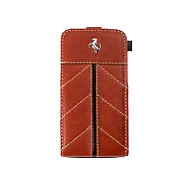 Кожен флип кейс за iPhone 5, iPhone 5S, iPhone SE - Ferrari California Series Flip-Case (естествена кожа - кафяв) | JAR Computers Кожен флип кейс за iPhone 5, iPhone 5S, iPhone SE - Ferrari California Series Flip-Case (естествена кожа - кафяв)