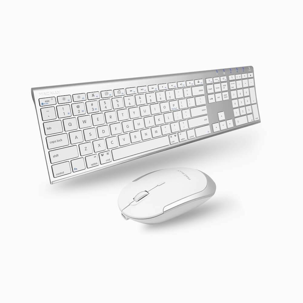 Комплект безжична Bluetooth клавиатура и мишка за Mac и PC - Macally Ultra-thin Bluetooth Wireless Keyboard and Mouse Combo US (сребрист) | JAR Computers Комплект безжична Bluetooth клавиатура и мишка за Mac и PC - Macally Ultra-thin Bluetooth Wireless Keyboard and Mouse Combo US (сребрист)