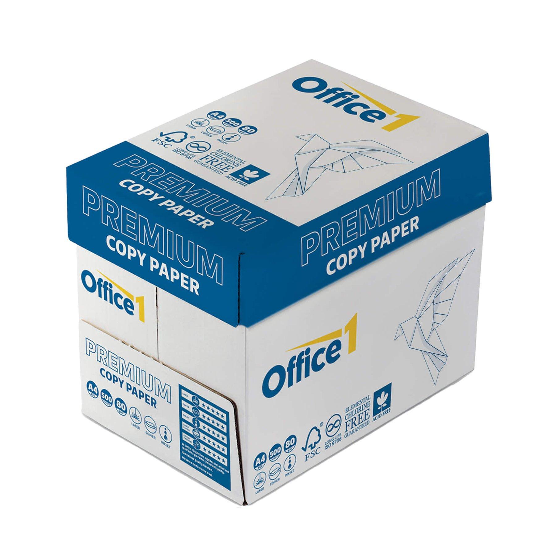 Office 1 Копирна хартия Premium, A4, 80 g/m2, 500 листа, 5 пакета | JAR Computers Office 1 Копирна хартия Premium, A4, 80 g/m2, 500 листа, 5 пакета