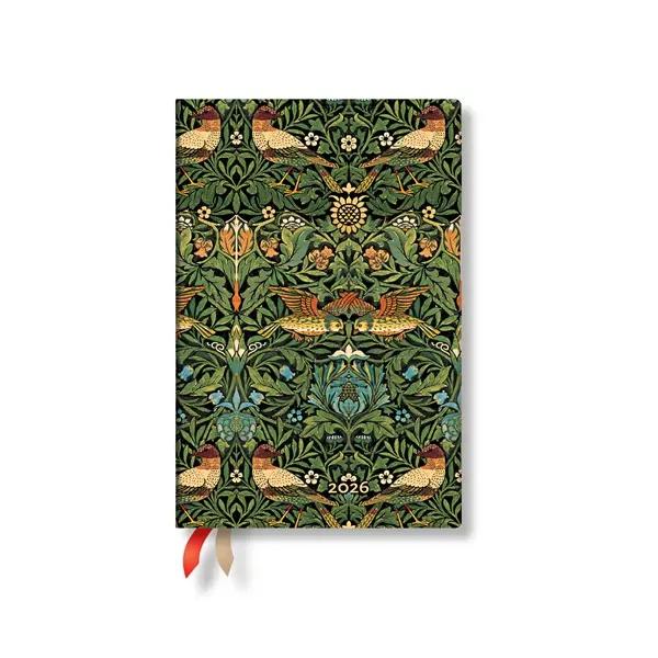 Paperblanks Планер William Morris Birds, Mini, хоризонтален, мека корица, 88 листа, за 2026 година | JAR Computers Paperblanks Планер William Morris Birds, Mini, хоризонтален, мека корица, 88 листа, за 2026 година