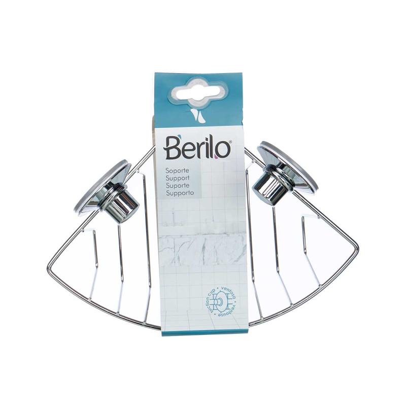 Поставка за баня Berilo, стенна, ъглова, метална, с вакуум, сребриста | JAR Computers Поставка за баня Berilo, стенна, ъглова, метална, с вакуум, сребриста