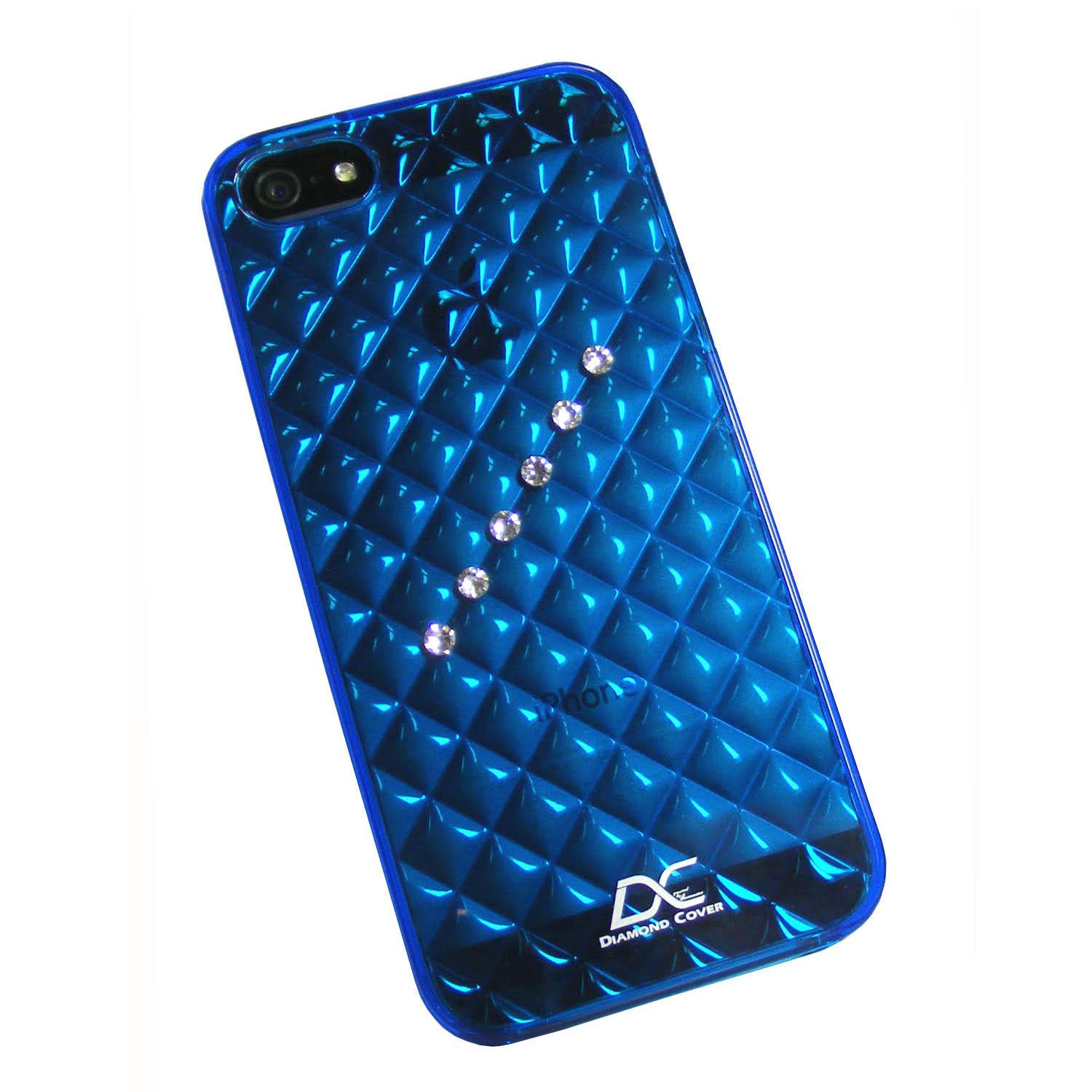 Термополиуретанов калъф за iPhone 5, iPhone 5S, iPhone SE (с кристали на Сваровски) - син - Diamond Cover Retro Blue Case | JAR Computers Термополиуретанов калъф за iPhone 5, iPhone 5S, iPhone SE (с кристали на Сваровски) - син - Diamond Cover Retro Blue Case