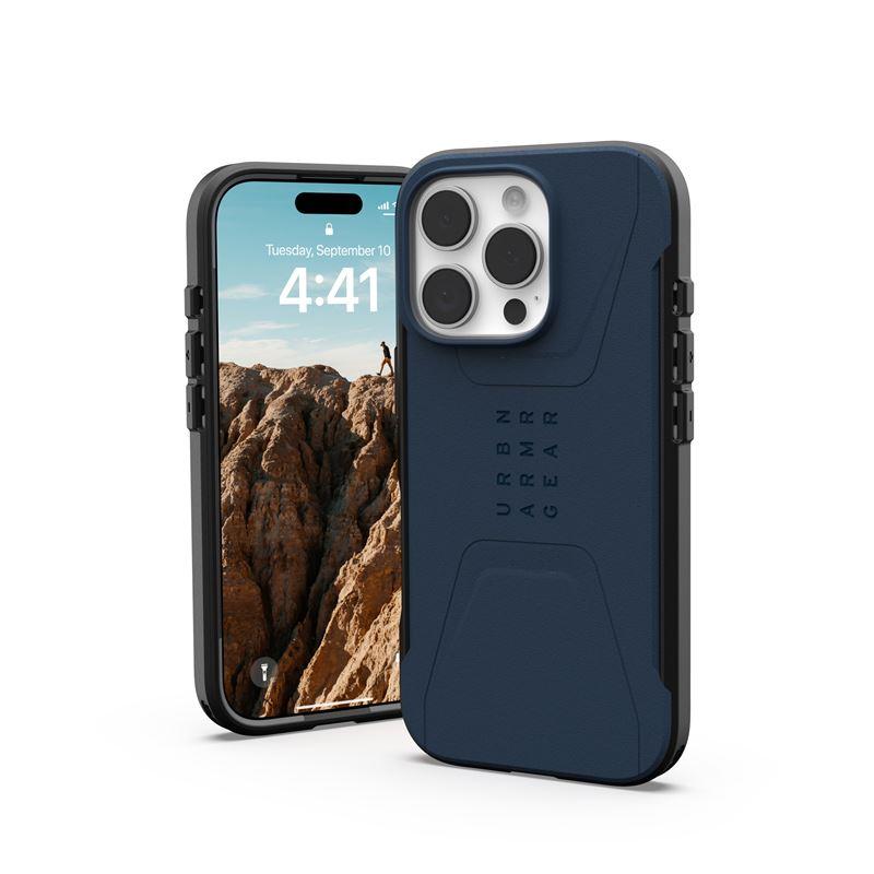 Удароустойчив хибриден кейс с MagSafe за iPhone 16 Pro - Urban Armor Gear Civilian MagSafe Case (син) | JAR Computers Удароустойчив хибриден кейс с MagSafe за iPhone 16 Pro - Urban Armor Gear Civilian MagSafe Case (син)