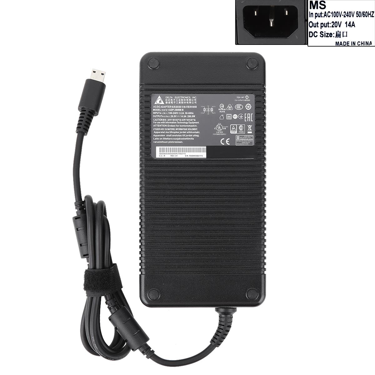 Зарядно за лаптоп (Laptop AC Adapter) MSI GP76 GE66 GE76 Clevo X170SMG - 20 / 14A / 280W - Заместител / Replacement Високо Качество A+ | JAR Computers Зарядно за лаптоп (Laptop AC Adapter) MSI GP76 GE66 GE76 Clevo X170SMG - 20 / 14A / 280W - Заместител / Replacement Високо Качество A+