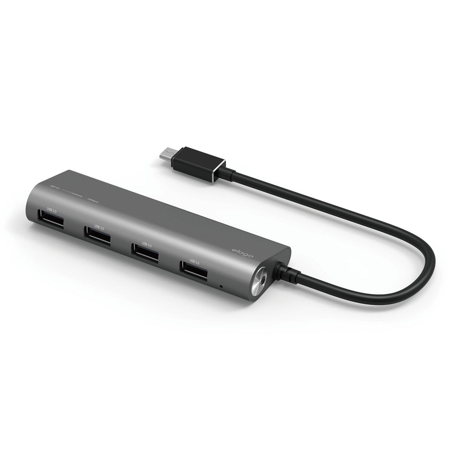 4-портов USB хъб от USB-C към USB-A 3.0 за компютри с USB-C порт - Elago USB-C Hub | JAR Computers 4-портов USB хъб от USB-C към USB-A 3.0 за компютри с USB-C порт - Elago USB-C Hub