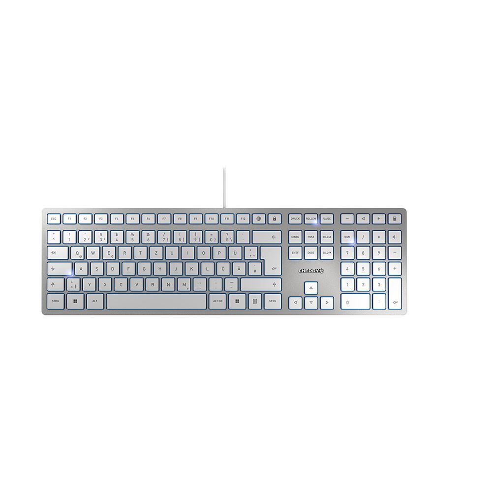CHERRY KC 6000 SLIM клавиатура Универсален USB QWERTZ Немски Сребърен