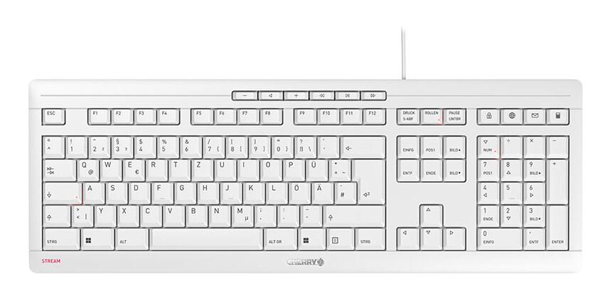 CHERRY STREAM клавиатура Офис USB QWERTZ Немски Бяла