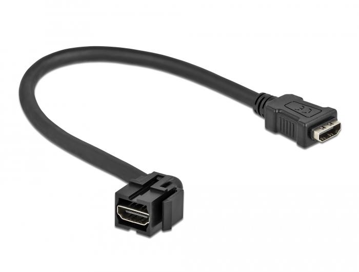 Keystone модул Delock, HDMI женско 110&deg; - HDMI женско, Черен
