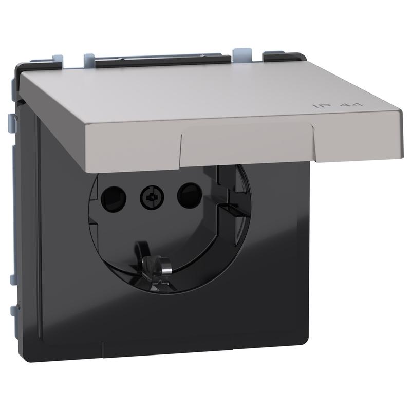 Контакт шуко 16A с лицев панел IP44 Никел System Design - Schneider Electric Merten System Design MEG2314-6050 | JAR Computers Контакт шуко 16A с лицев панел IP44 Никел System Design - Schneider Electric Merten System Design MEG2314-6050