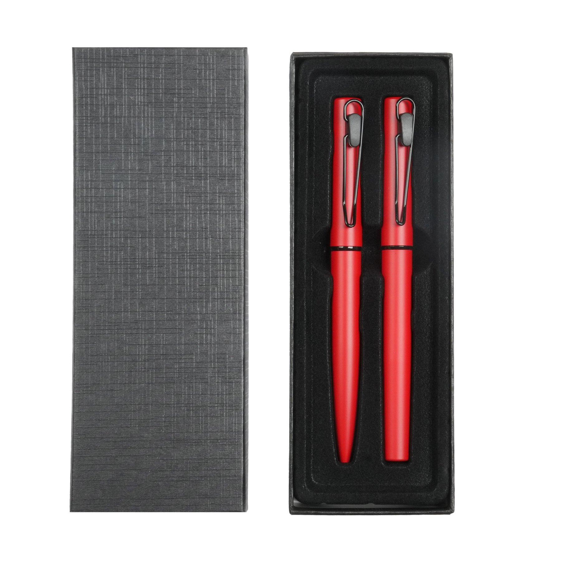 Office 1 Комплект химикалка и ролер Caligo, метални, червени | JAR Computers Office 1 Комплект химикалка и ролер Caligo, метални, червени