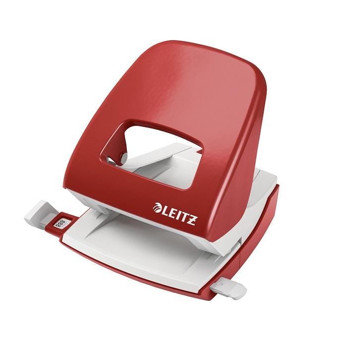 Перфоратор LEITZ 5008 NeXXt, за 30 л.(80 г), с ограничител, 98x109x121 мм, метален, червен | JAR Computers Перфоратор LEITZ 5008 NeXXt, за 30 л.(80 г), с ограничител, 98x109x121 мм, метален, червен