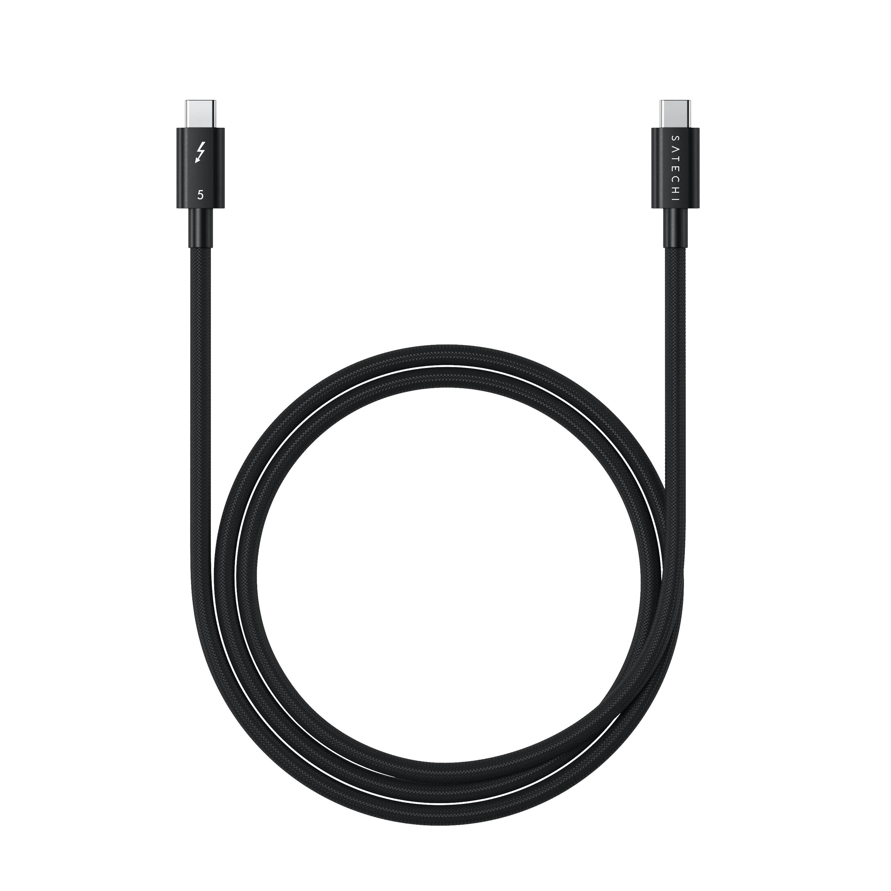 Satechi Thunderbolt 5 Pro Braided Cable 1m (PD240W,80Gpbs data,8K Video) - Space Black | JAR Computers Satechi Thunderbolt 5 Pro Braided Cable 1m (PD240W,80Gpbs data,8K Video) - Space Black