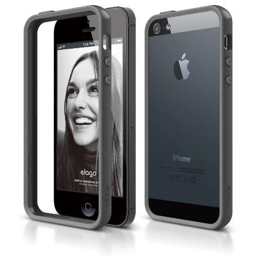 Силиконов бъмпер за iPhone 5, iPhone 5S, iPhone SE - Elago S5 Bumper Case (тъмносив) | JAR Computers Силиконов бъмпер за iPhone 5, iPhone 5S, iPhone SE - Elago S5 Bumper Case (тъмносив)