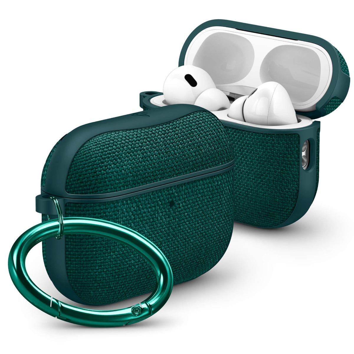 Хибриден удароустойчив кейс с карабинер за Apple AirPods Pro 3 - Spigen Urban Fit Case (тъмнозелен) | JAR Computers Хибриден удароустойчив кейс с карабинер за Apple AirPods Pro 3 - Spigen Urban Fit Case (тъмнозелен)