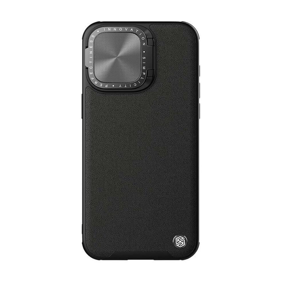 Хибриден удароустойчив кожен кейс с MagSafe за iPhone 15 Pro - Nillkin CamShield Prop Leather Magnetic Case (черен) | JAR Computers Хибриден удароустойчив кожен кейс с MagSafe за iPhone 15 Pro - Nillkin CamShield Prop Leather Magnetic Case (черен)