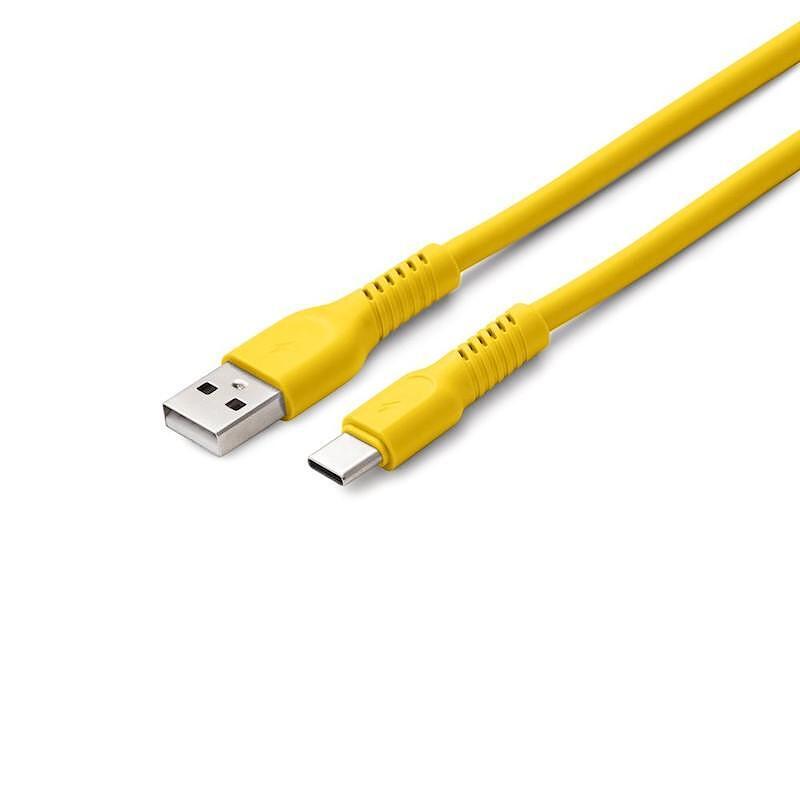 Кабел USB-A - USB-C 1,8m 3A  COLORUM жълт цвят