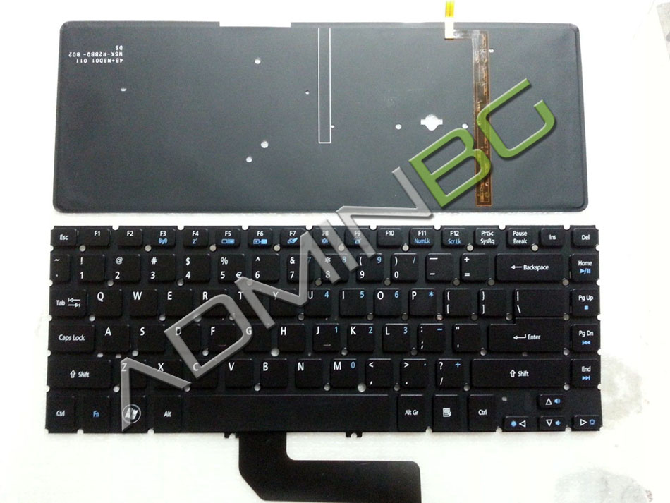 Клавиатура за лаптоп Acer Aspire M5-481T M5-481TG M5-481PT M5-481PTG Without Frame Black Backlit с Кирилица | JAR Computers Клавиатура за лаптоп Acer Aspire M5-481T M5-481TG M5-481PT M5-481PTG Without Frame Black Backlit с Кирилица