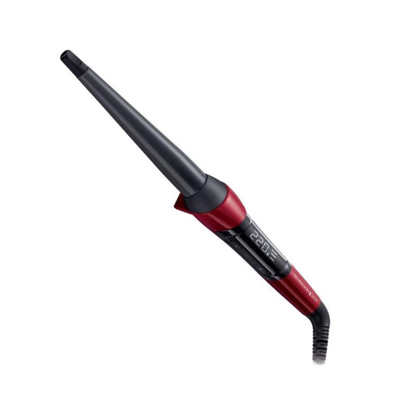 Маша за коса Remington CI96W1 Silk Curling Wand, LCD, 220C, Керамика, Авт. изключване, Червен/черен | JAR Computers Маша за коса Remington CI96W1 Silk Curling Wand, LCD, 220C, Керамика, Авт. изключване, Червен/черен