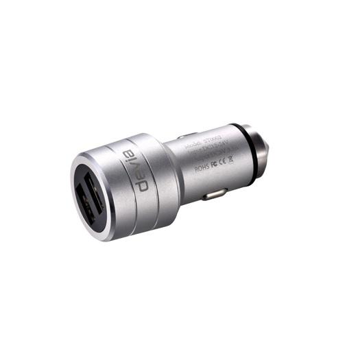 Зарядно за кола (3.5 Ампера) с 2 USB изхода за смартфони и таблети - Devia Battle Dual USB Port Car Charger 3.5А Emergency Hammer (сребрист) | JAR Computers Зарядно за кола (3.5 Ампера) с 2 USB изхода за смартфони и таблети - Devia Battle Dual USB Port Car Charger 3.5А Emergency Hammer (сребрист)