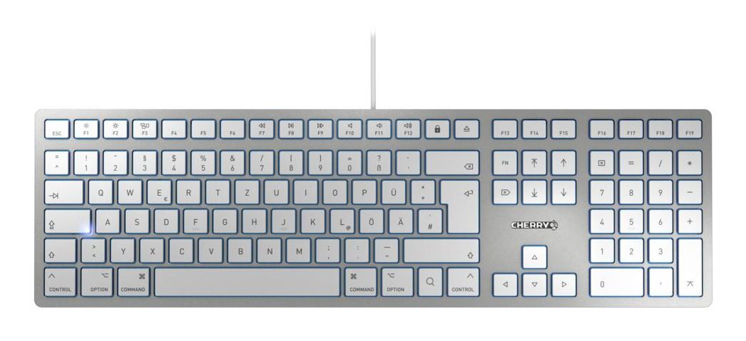 CHERRY KC 6000 SLIM FOR MAC клавиатура Офис USB QWERTZ Немски Сребърен