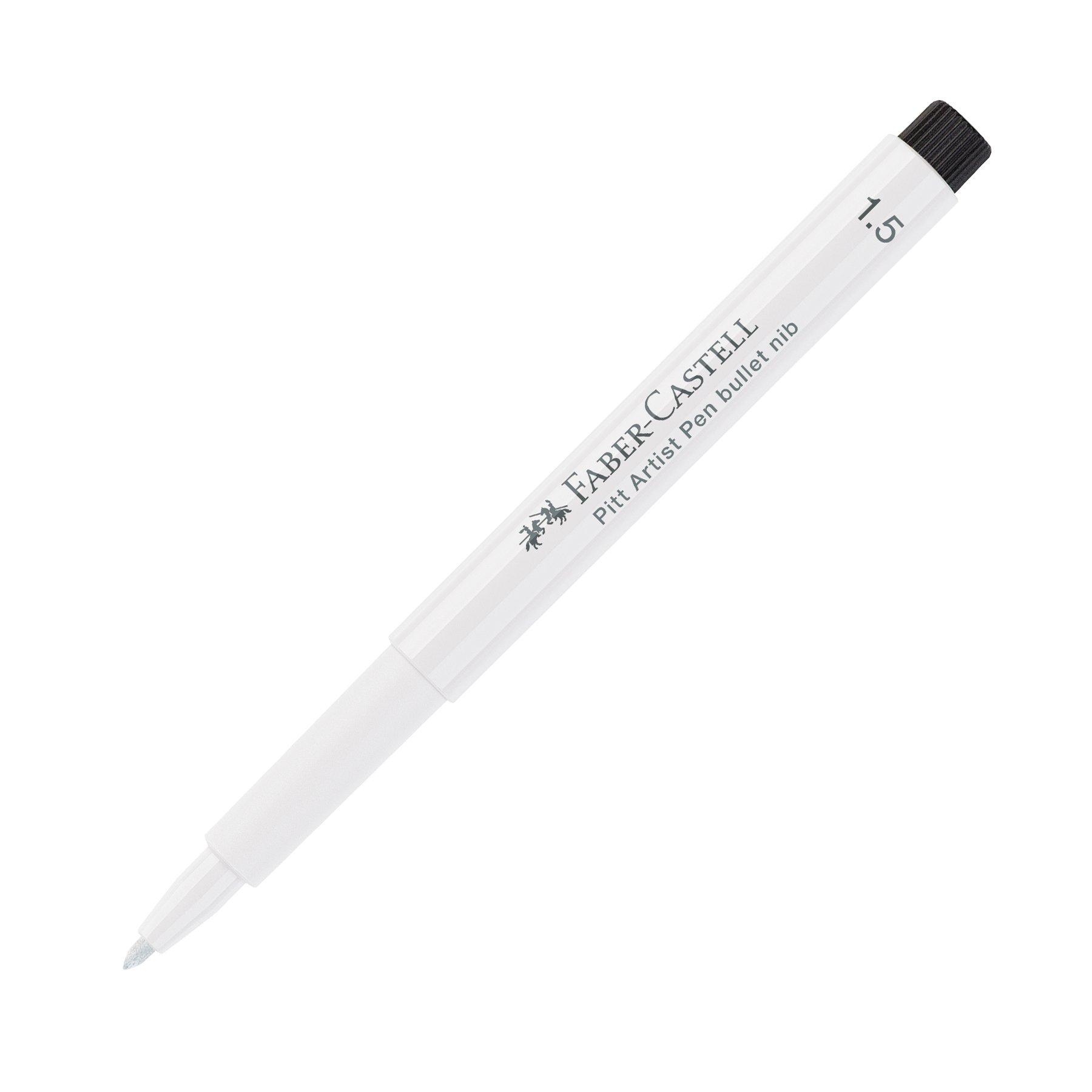 Faber-Castell Маркер Pitt Artist Pen, объл, 1.5 mm, бял