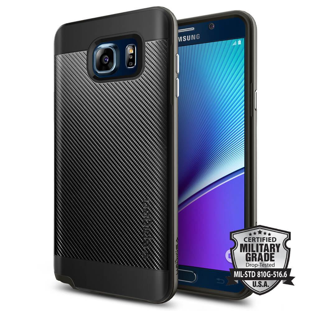 Хибриден кейс с елементи на карбон и висока степен на защита за Samsung Galaxy Note 5 - Spigen Neo Hybrid Carbon Case (черен-сив) | JAR Computers Хибриден кейс с елементи на карбон и висока степен на защита за Samsung Galaxy Note 5 - Spigen Neo Hybrid Carbon Case (черен-сив)